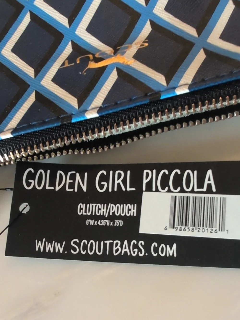 Scout Navy Blue Geo Diamond Zip Pouch